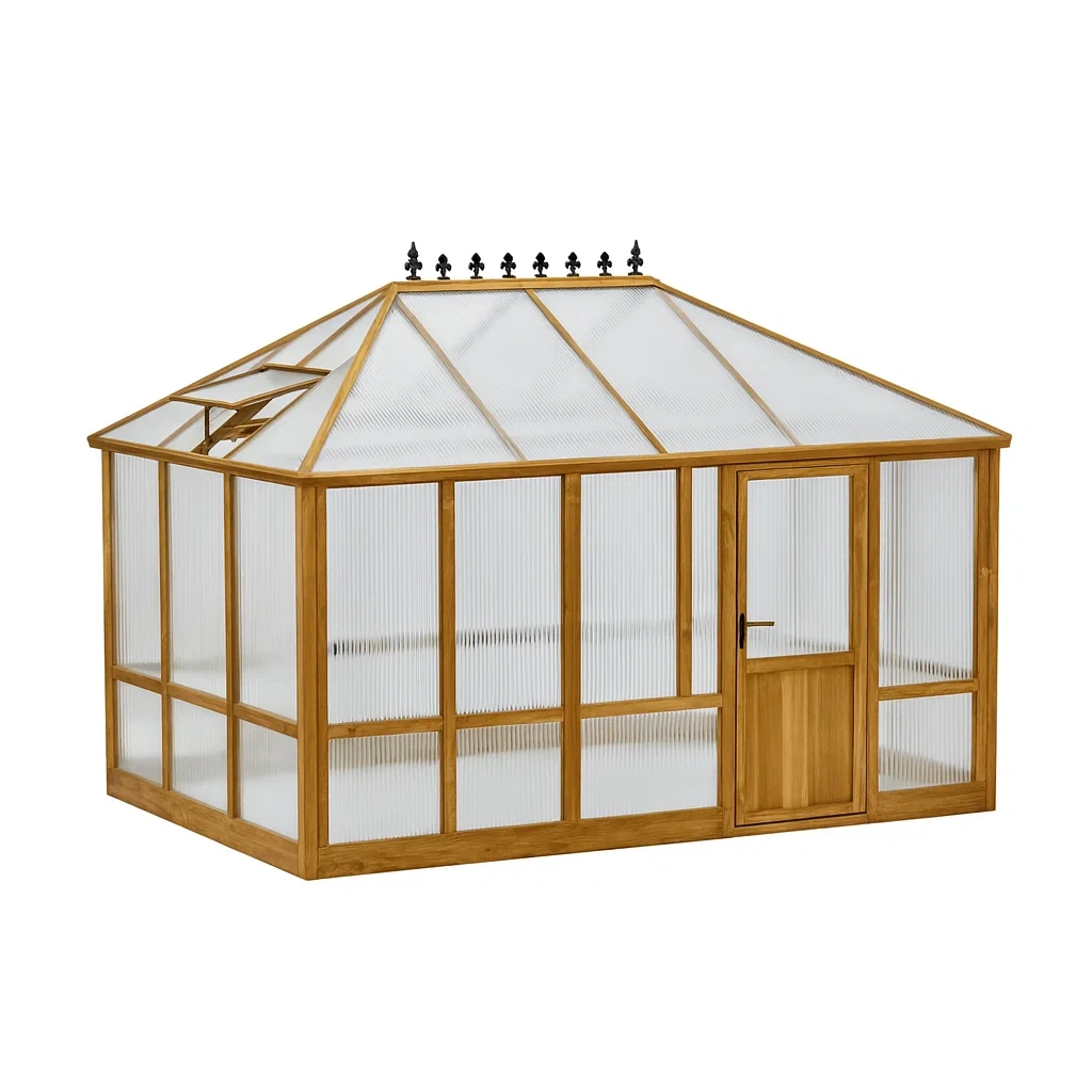 Serre de jardin en bois avec panneaux en polycarbonate-Sofalexa