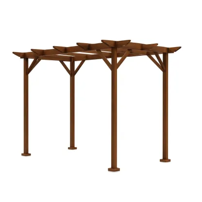 Pergola en bois de pin marron 300 x 400 x 250 cm-Sofalexa