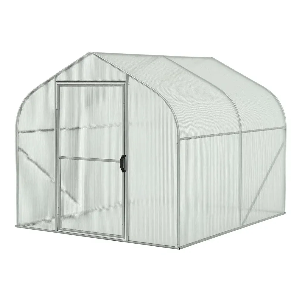 Serre de jardin en polycarbonate avec cadre en aluminium transparent 310 x 190 x 195 cm-Sofalexa