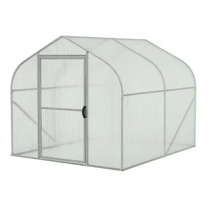 Serre de jardin en polycarbonate avec cadre en aluminium transparent 310 x 190 x 195 cm-Sofalexa
