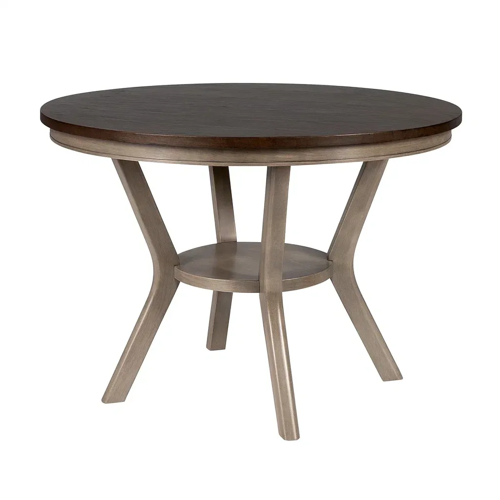 Table en bois marron/gris-Sofalexa