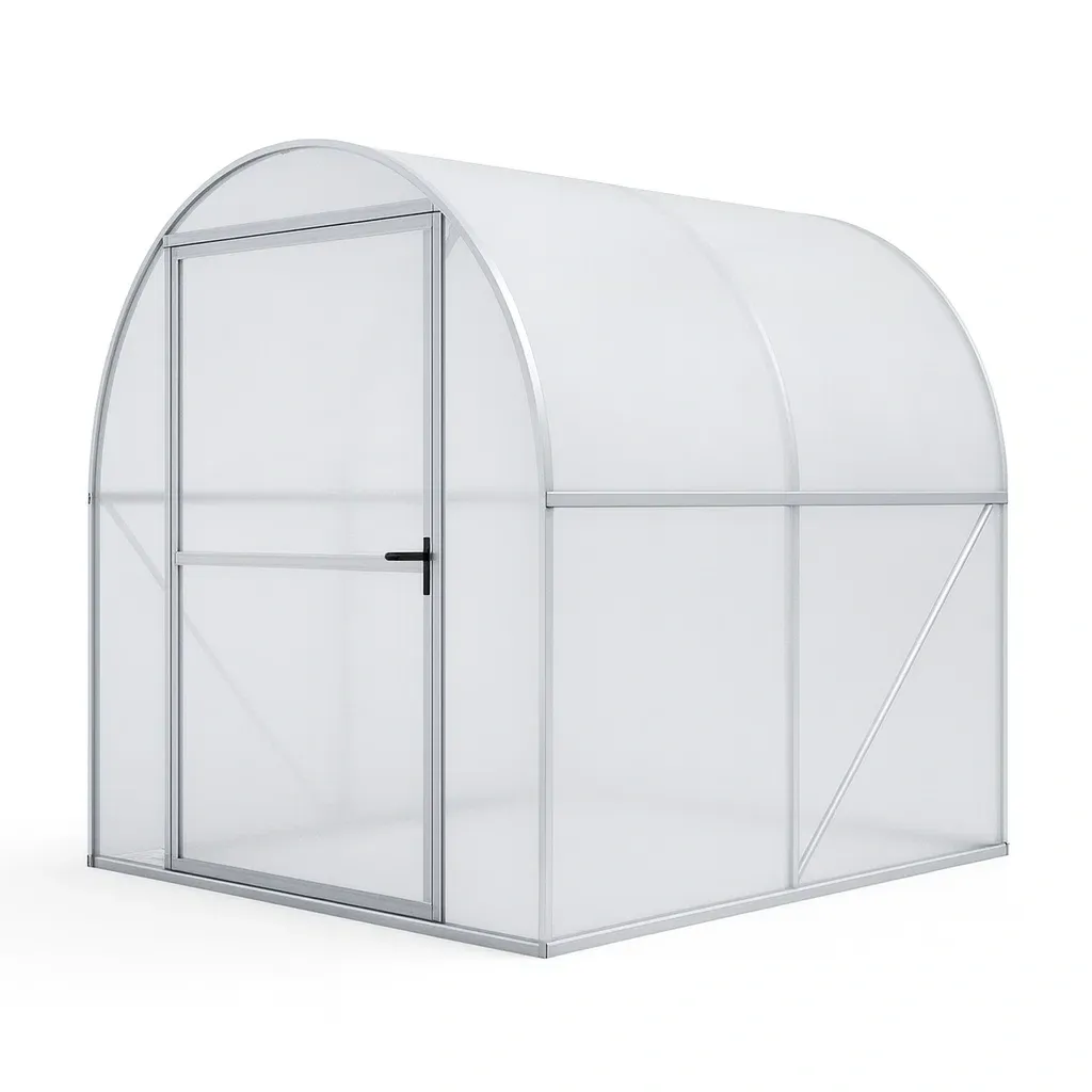 Serre de jardin tunnel en aluminium et polycarbonate transparent 300 x 200 x 200 cm-Sofalexa