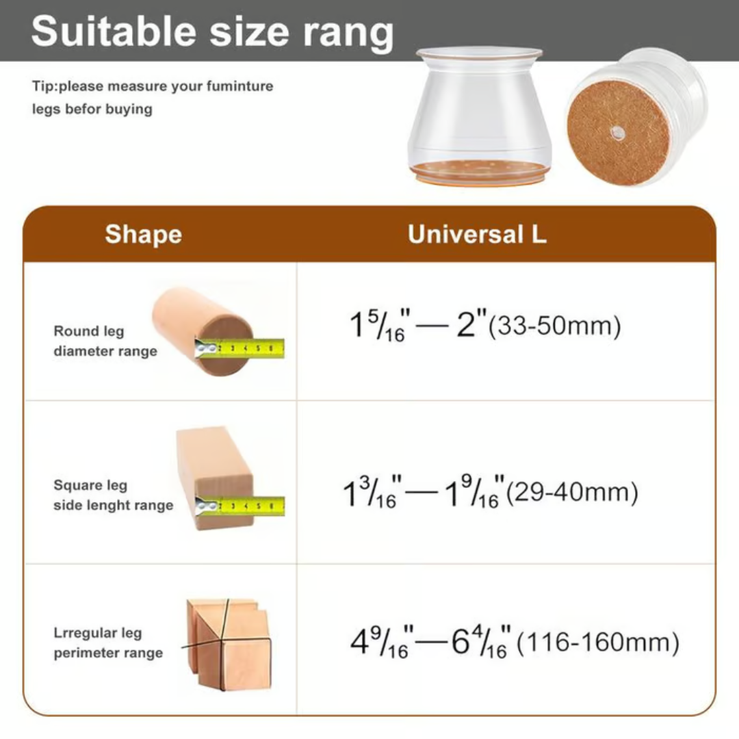 Silicone Chair Leg Protectors Caps For Floors