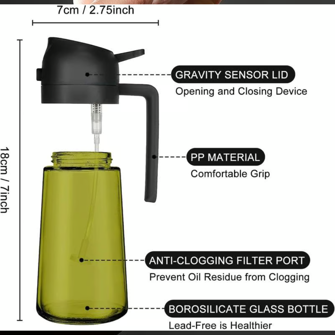 2 Count 2 In 1 Oil Sprayer 16oz/470ml - Light-blocking Dark