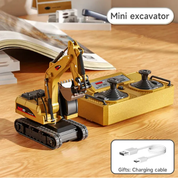 🚜 1:64 Premium Alloy Mini Rc Construction Set – Forklift, Excavator & Dump Truck