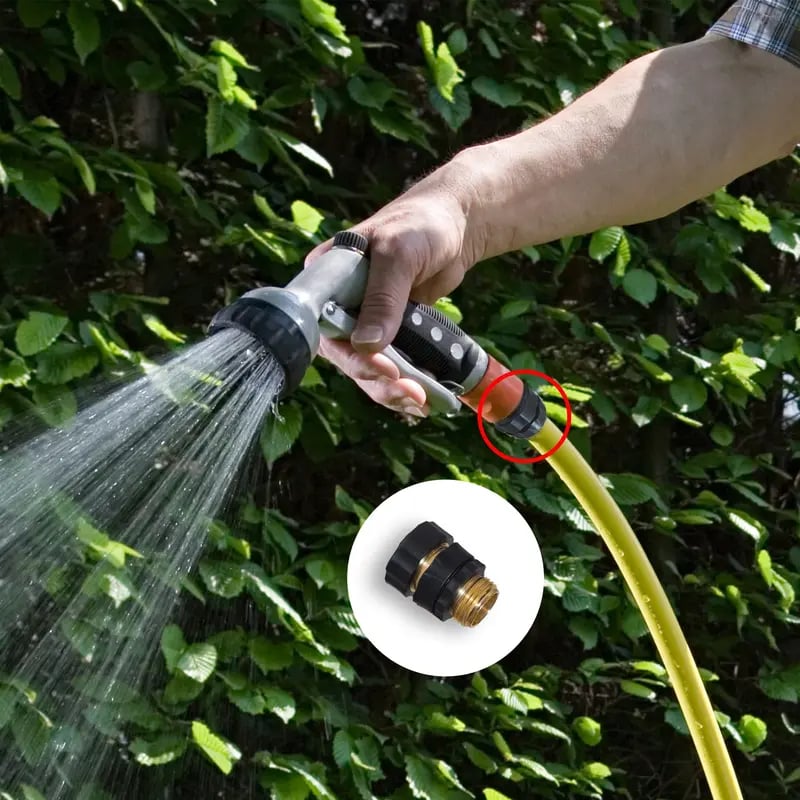 Hourleey 3/4 Inch Aluminum Garden Hose Quick Connector, Leak Proof & Durable