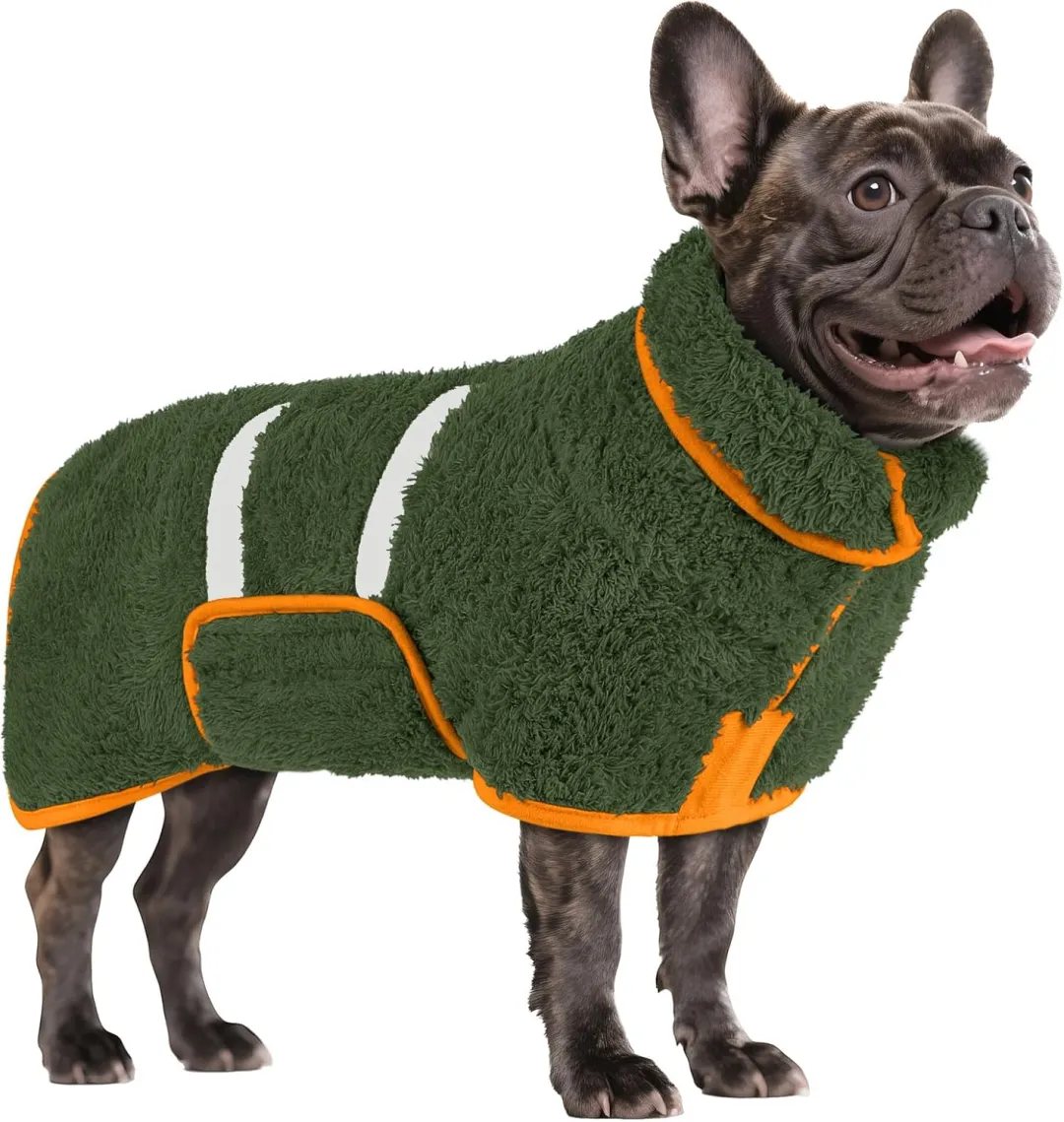 Bienbee Dog Bathrobe, Quick Drying Super Absorbent Dog Robes For After Bath, Warm Keeping Dogs Towel, Dogs Bath Supplies, Dark Blue L