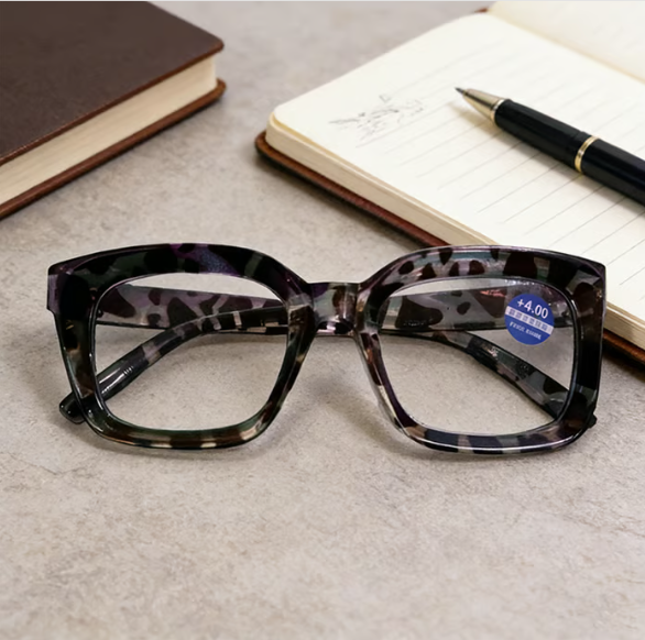✨👓tortoiseshell Reading Glasses – Blue Light Blocking Oversized Square Readers