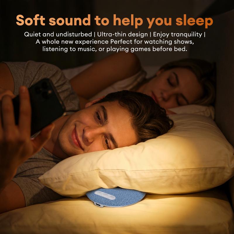 HYUNDAI S1 Ultra-Thin Bluetooth Pillow Speaker with Bluetooth 6.0, Soft Immersive Sound Field