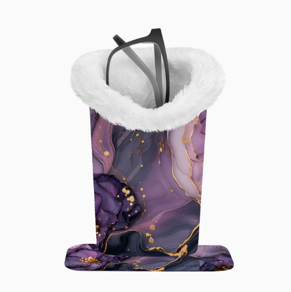Eyeglasses Holder With Soft Furry Lining And Magnetic Base