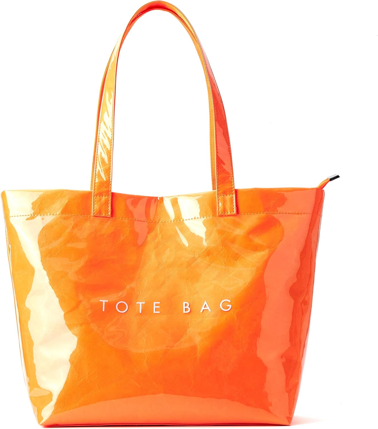 Handbag Women's Shopper Kraft Paper Bag Tote Bag Clear PVC Large Shoulder Bag with Zip for Beach, Work, Shopping, School