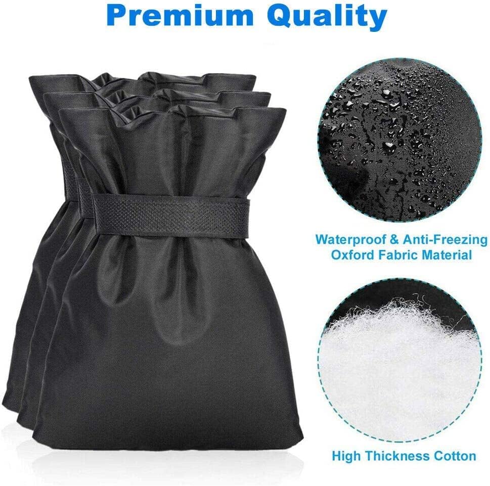 Outdoor Faucet Cover for Winter - Pro 7.1"W x 9.8"H Outdoor Water Faucet Cover Socks for Winter Freeze Protection Pipe Insulation Reusable Waterproof Insulated Spigot backflow Cover,Black (2)