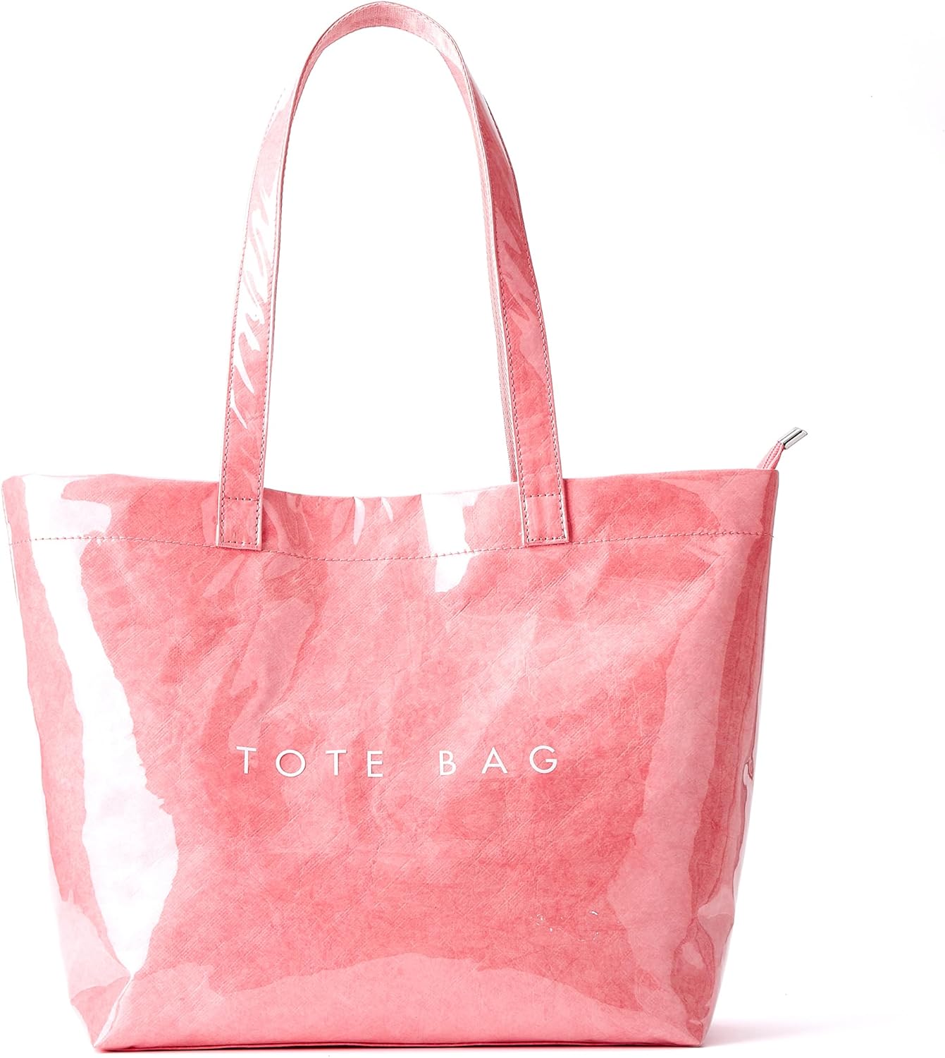 Handbag Women's Shopper Kraft Paper Bag Tote Bag Clear PVC Large Shoulder Bag with Zip for Beach, Work, Shopping, School