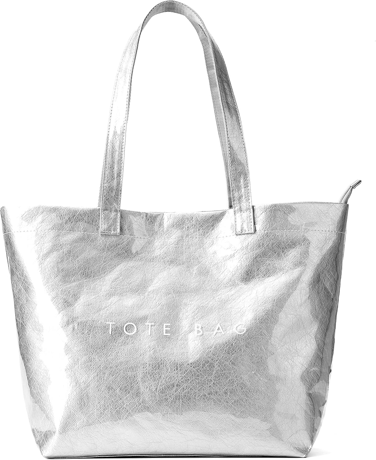 Handbag Women's Shopper Kraft Paper Bag Tote Bag Clear PVC Large Shoulder Bag with Zip for Beach, Work, Shopping, School