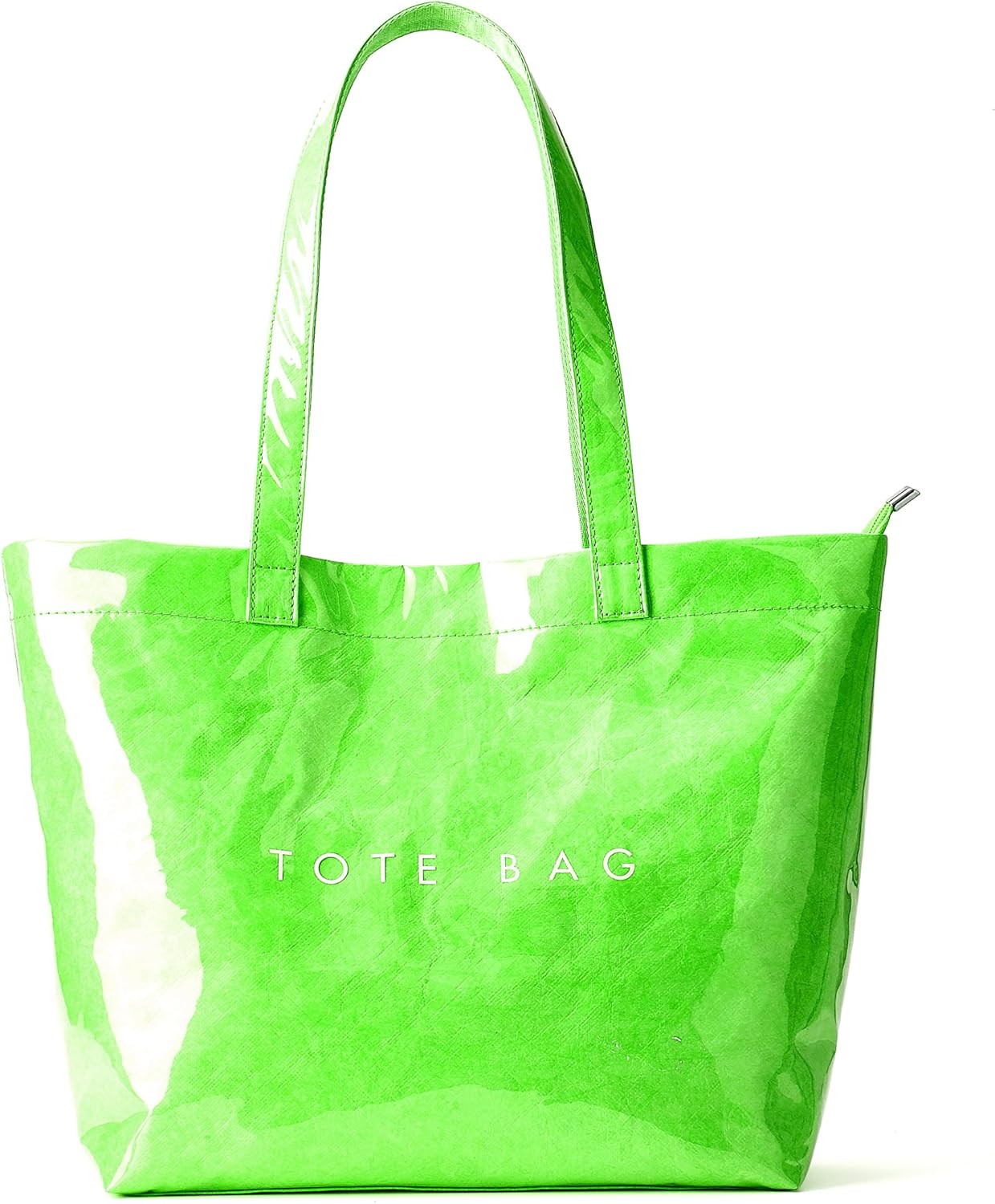 Handbag Women's Shopper Kraft Paper Bag Tote Bag Clear PVC Large Shoulder Bag with Zip for Beach, Work, Shopping, School