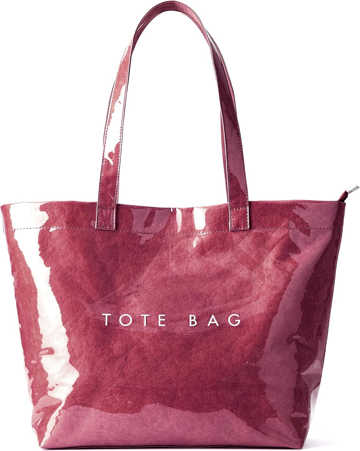 Handbag Women's Shopper Kraft Paper Bag Tote Bag Clear PVC Large Shoulder Bag with Zip for Beach, Work, Shopping, School