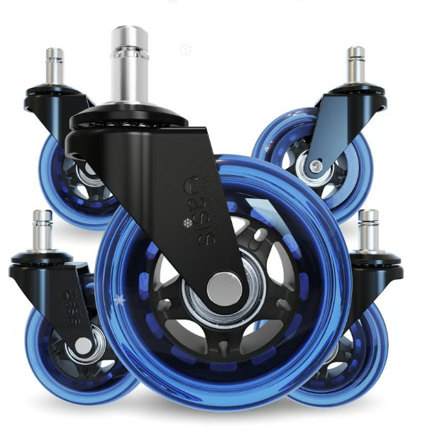 The Office Original Rollerblade Office Chair Wheels, Easy Installation With Universal Fit - Set Of 5