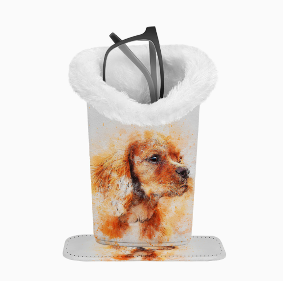 Eyeglasses Holder With Soft Furry Lining And Magnetic Base