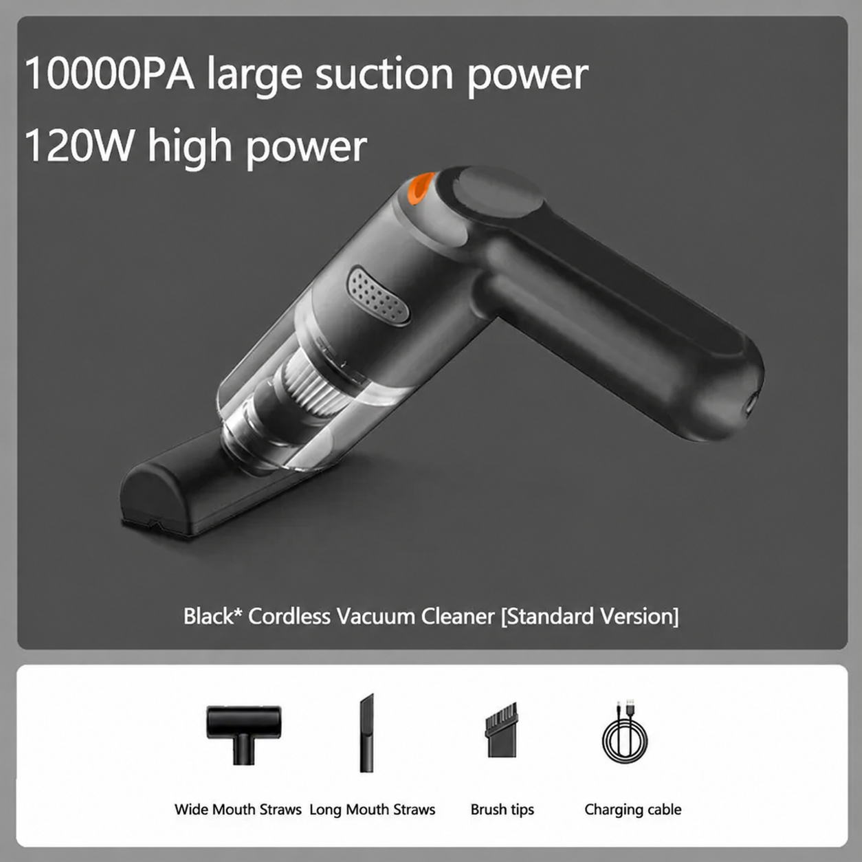 🚗💨 Cordless car vacuum – 10000Pa suction, lightweight, long battery life!