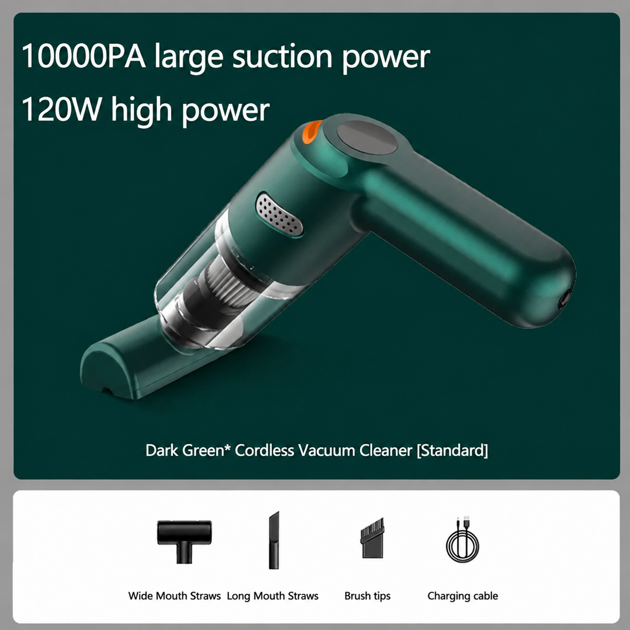 🚗💨 Cordless car vacuum – 10000Pa suction, lightweight, long battery life!