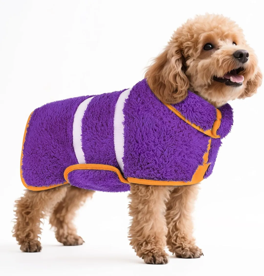 Bienbee Dog Bathrobe, Quick Drying Super Absorbent Dog Robes For After Bath, Warm Keeping Dogs Towel, Dogs Bath Supplies, Dark Blue L