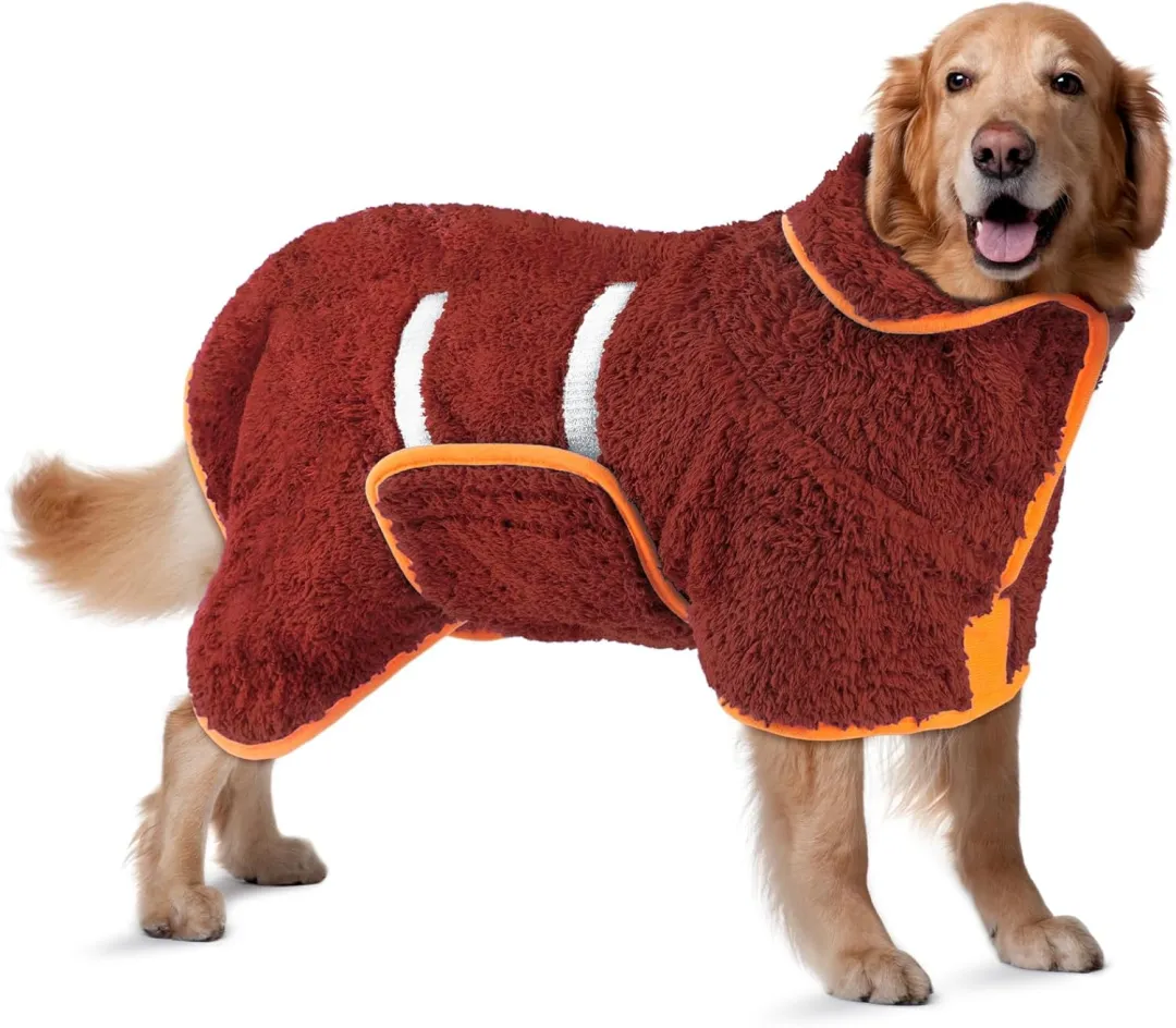 Bienbee Dog Bathrobe, Quick Drying Super Absorbent Dog Robes For After Bath, Warm Keeping Dogs Towel, Dogs Bath Supplies, Dark Blue L