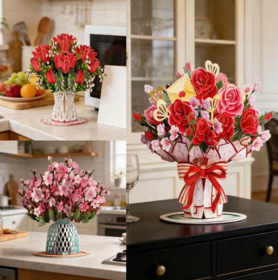 🏆55k+ Sold! 🌼💌 Forever-blooming 3d Flower Pop-up Card– Personalized Love Message & Everlasting Bloom 🎁