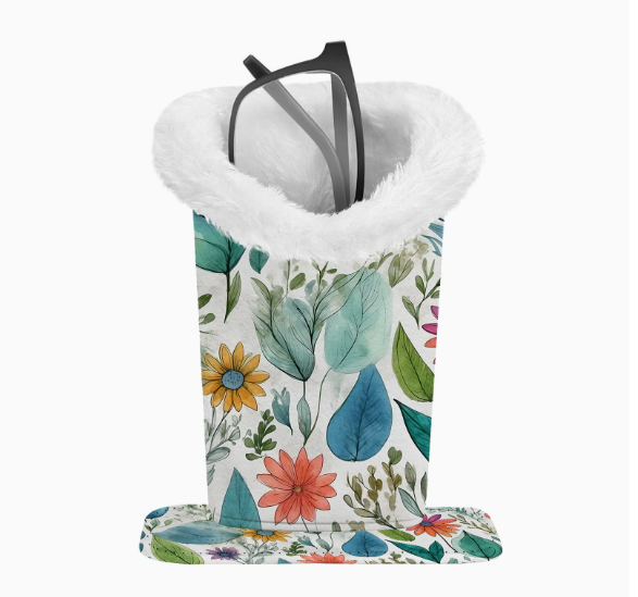 Eyeglasses Holder With Soft Furry Lining And Magnetic Base