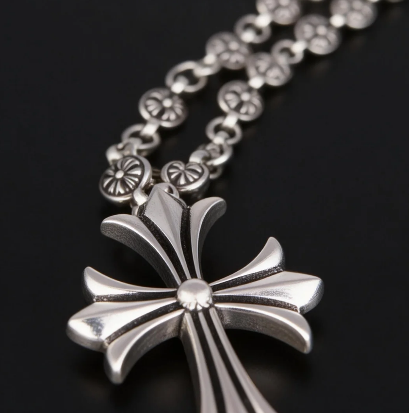 Classic Chrome Hearts Cross Necklace—A Blend of Faith and Art