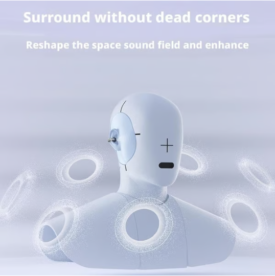 🎧2026 New Clip-on Open-ear Headphones – Wireless Bluetooth Earbuds With Ai Noise Cancelling, Rhinestone Decor & Water Resistant