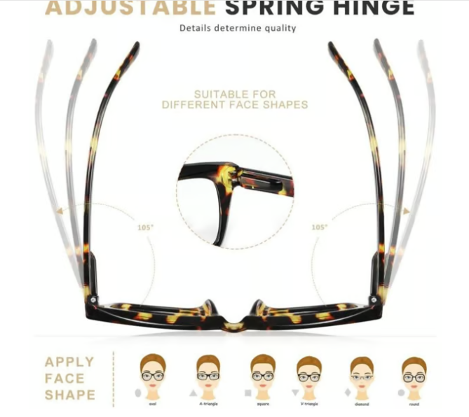✨👓tortoiseshell Reading Glasses – Blue Light Blocking Oversized Square Readers