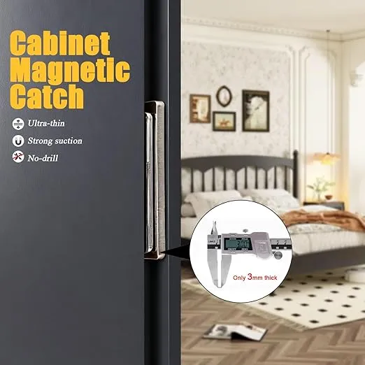 Cabinet Magnetic Catch – Ultra Thin 16 Pack Magnetic Latch For Doors & Drawers