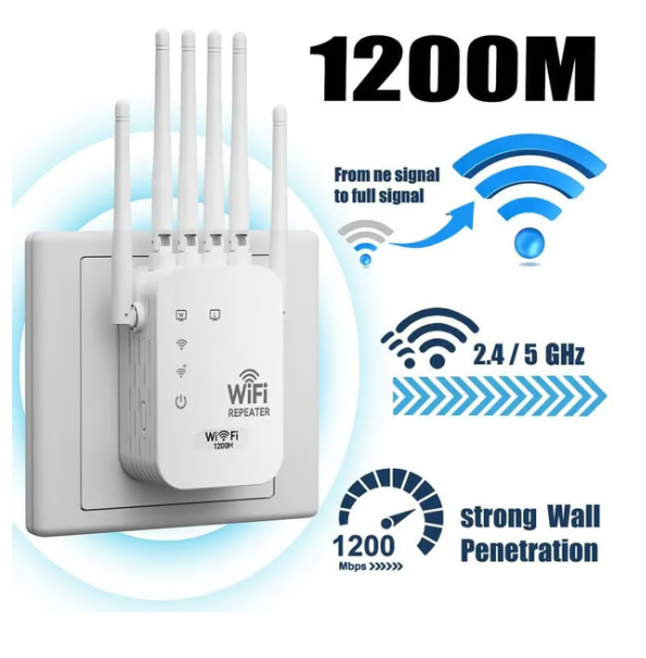 🔥📶wifi Extender 6-antenna Strong Signal🚀⚡