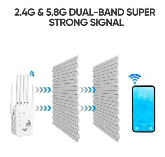🔥📶wifi Extender 6-antenna Strong Signal🚀⚡