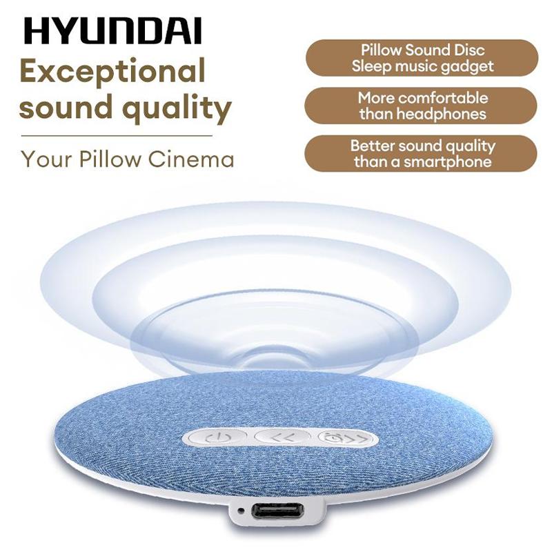 HYUNDAI S1 Ultra-Thin Bluetooth Pillow Speaker with Bluetooth 6.0, Soft Immersive Sound Field