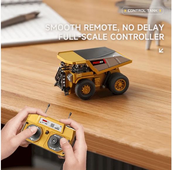 🚜 1:64 Premium Alloy Mini Rc Construction Set – Forklift, Excavator & Dump Truck
