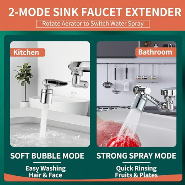 🔥last Day 50% Off🔥swivel Rotatable Tap Aerator Extension 2-mode Splash All-angle Precision Control