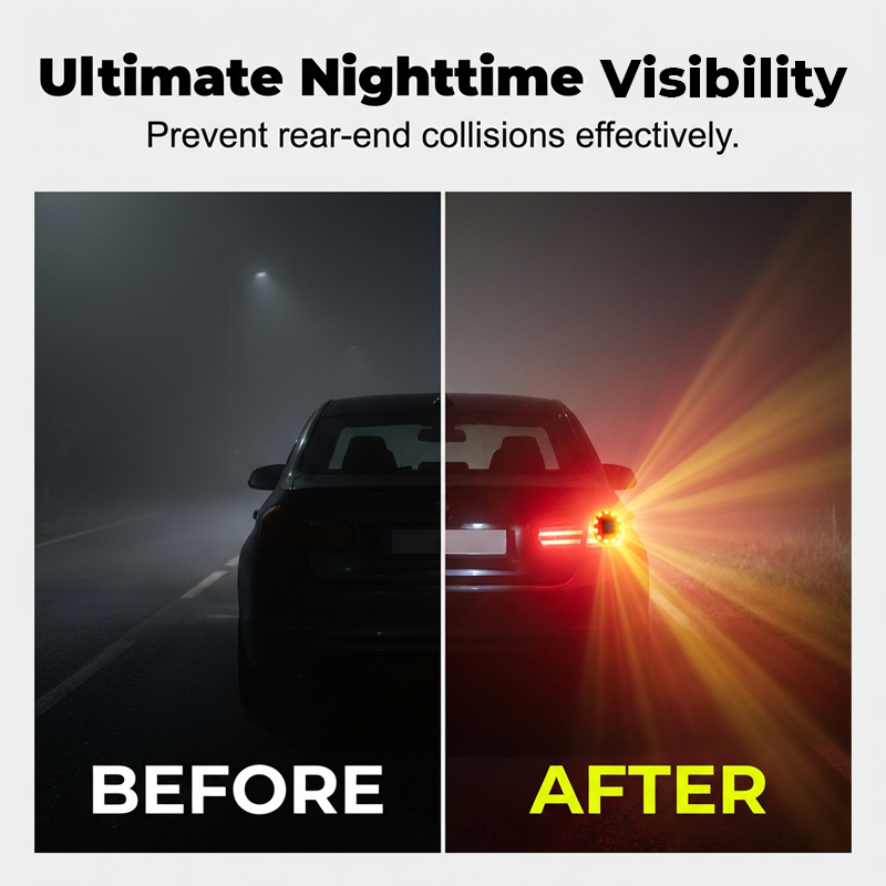 Solar-Powered LED Car Warning Light