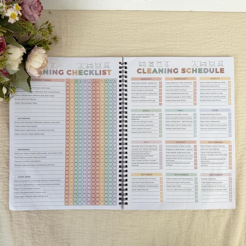 [ADHD Cleaning Planner] A4 Size Daily Schedule & focus Checklist Notebook for Home Office & Dorm Use Durable Cover Smooth Pages Office Stationery Essential - Plannerbook