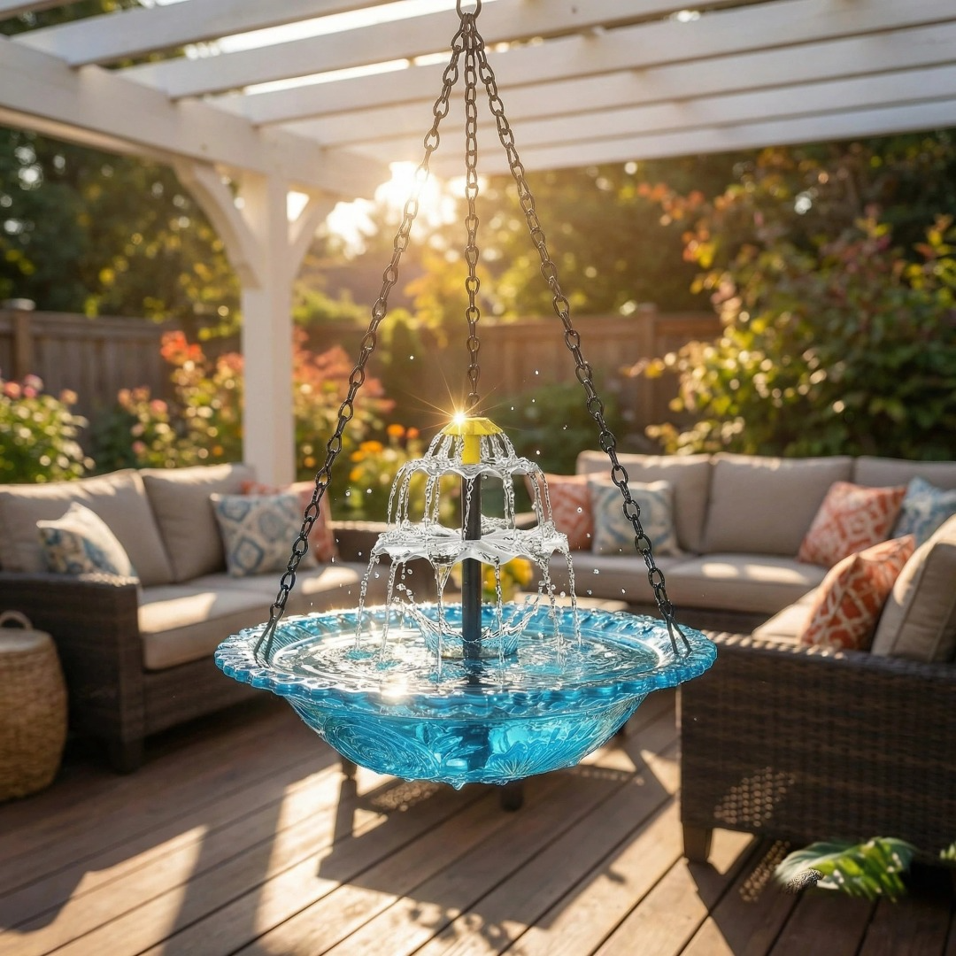 🎉 Special Offer Today Only!🎉Solar Cascade Hanging Bird Bath Fountain