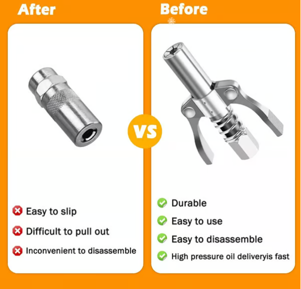 Double Handle High Pressure Quick Release Grease Coupler