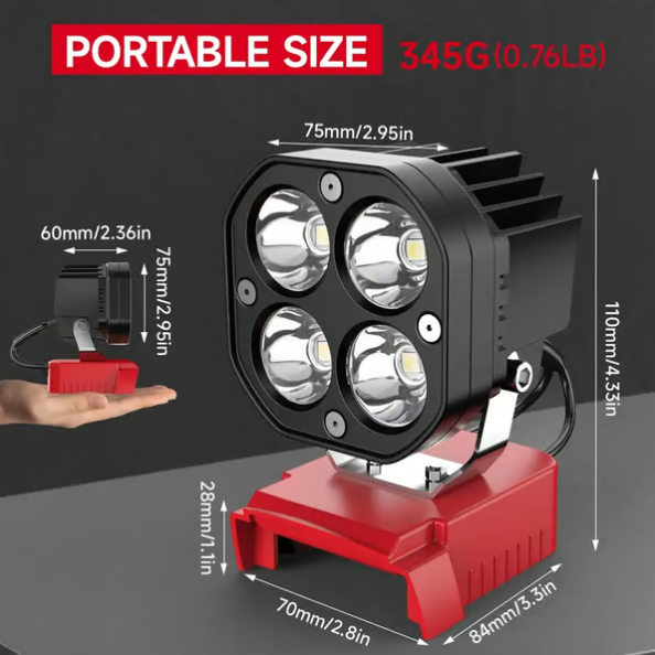 Led Work Light Compatible With Milwaukee 18v Battery/dewalt 18v&20v Battery