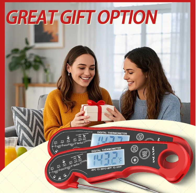 🎉Happy New Year Special: 48% Off🔥[BBQ Essential] Digital Meat Thermometer - 3s Instant Read, Backlight, Magnetic & Waterproof