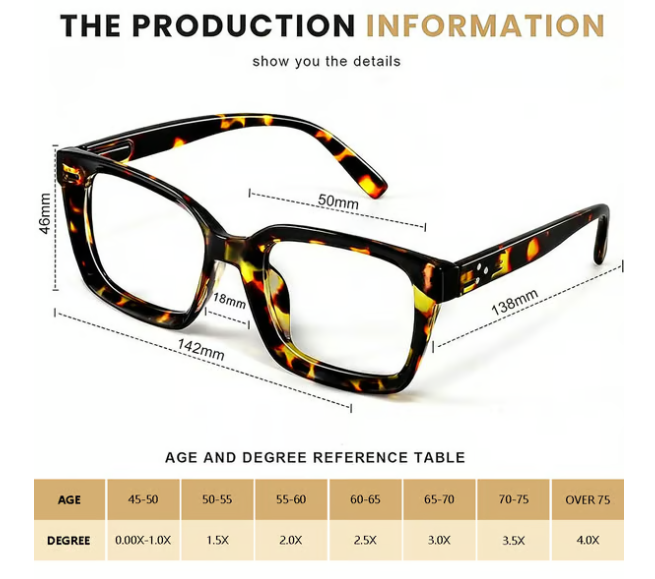 ✨👓tortoiseshell Reading Glasses – Blue Light Blocking Oversized Square Readers