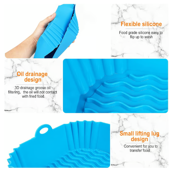 🔥2pcs Reusable Silicone Air Fryer Liner