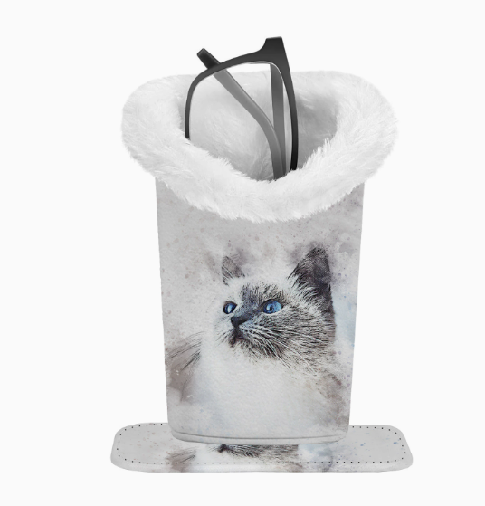 Eyeglasses Holder With Soft Furry Lining And Magnetic Base