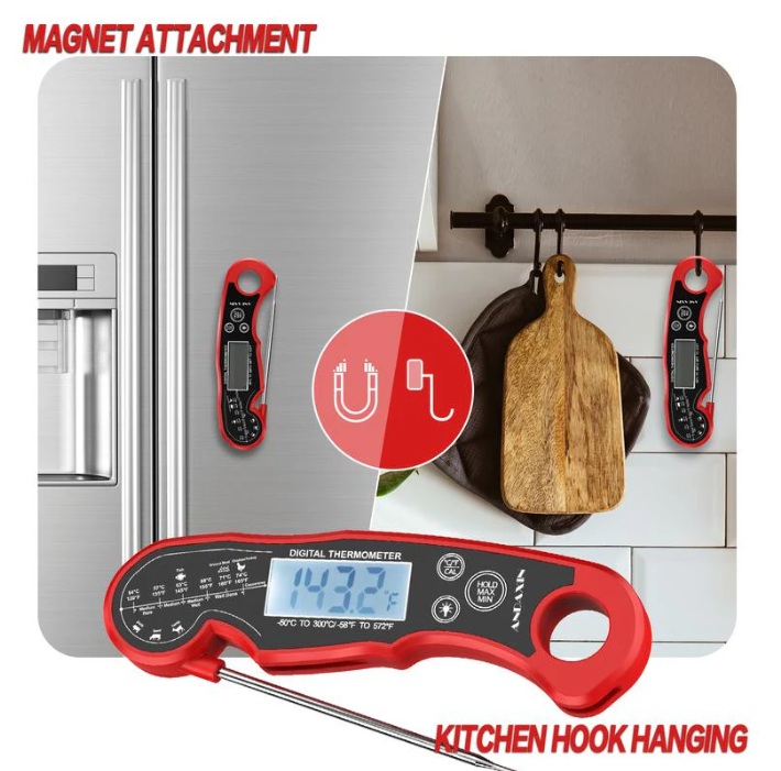 🎉Happy New Year Special: 48% Off🔥[BBQ Essential] Digital Meat Thermometer - 3s Instant Read, Backlight, Magnetic & Waterproof