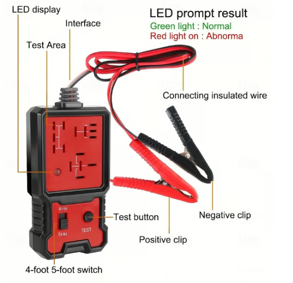 Automotive Relay Tester Tool For Summer, 12v/24v Car Relay Tester