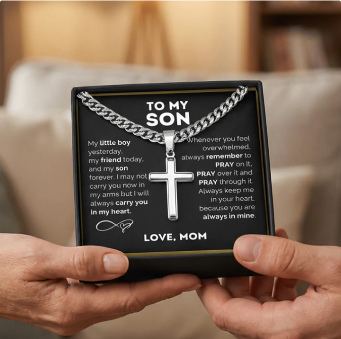 Men's Stainless Steel Cross Pendant Necklace