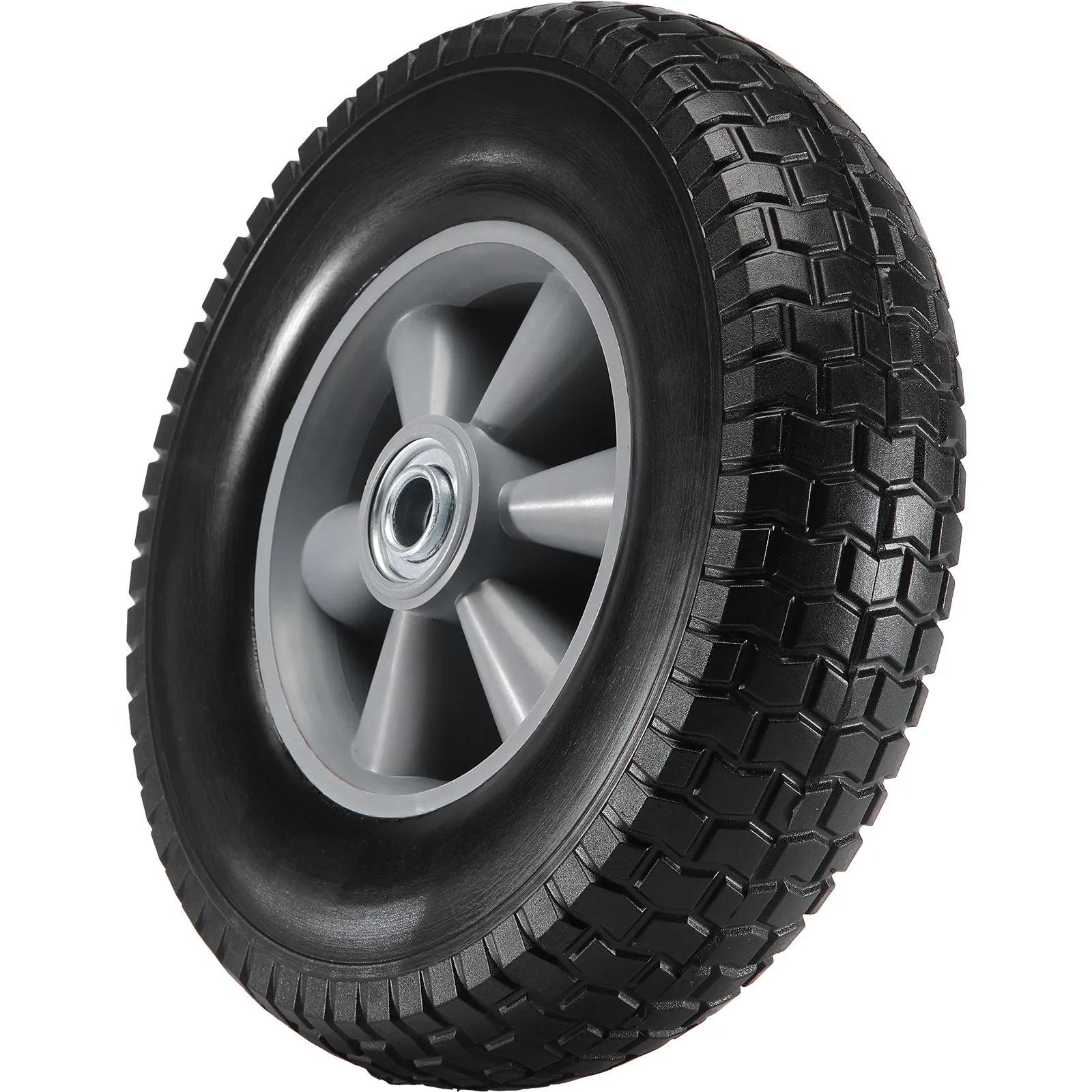 🔥 Today Only 50% OFF — 10" Solid PU Run-Flat Tire Wheels (2-Pack), Flat-Free Heavy Duty Cart Wheels